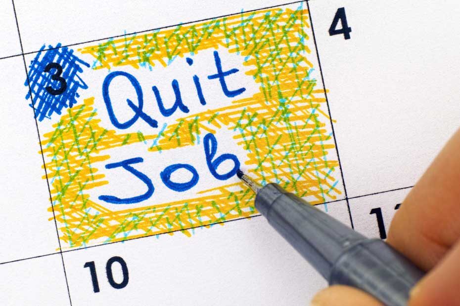 Calendar event to quit job